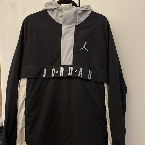 Vintage Jordan windbreaker hoody pullover black white Medium - Picture 4 of 13